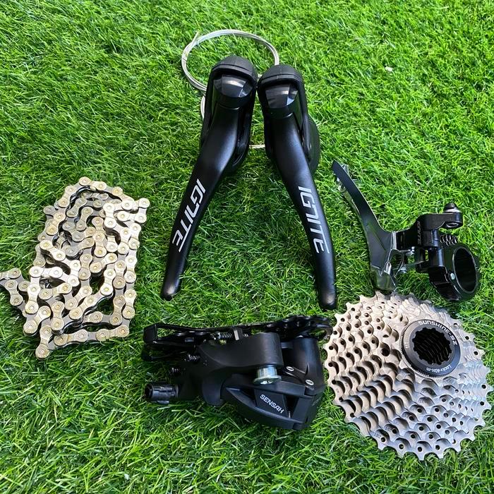 Grupset Sepeda Merk Sensah Ignite 9 Speed Roadbike Minivelo Seli Terbaru 