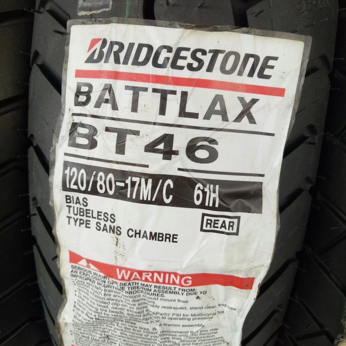 BAN LUAR BATTLAX BT 46 UKURAN 120/80-17 BATTLAX TUBELESS