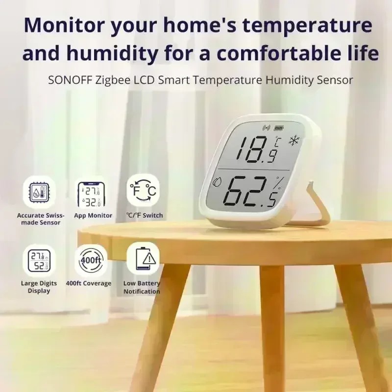 SONOFF SNZB 02D Zigbee Temperature Humidity Sensor SNZB-02D with LCD Screen for EWeLink SONOFF