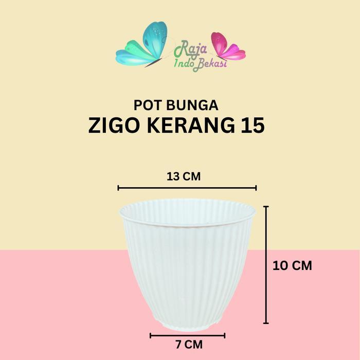 RAJA INDO Pot Kerang 15 Hitam / Pot Zigo 15 / Pot Tanaman / Pot Hias / Pot Bunga Artificial Besar