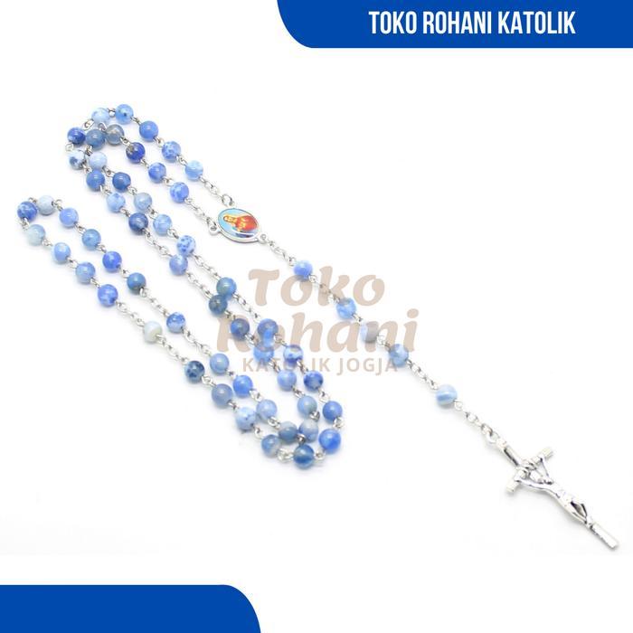 TERLARIS ROSARIO KATOLIK BATU ONYX / KALUNG ROSARIO KATOLIK / ROSARIO KALUNG BATU ALAM / KONTAS