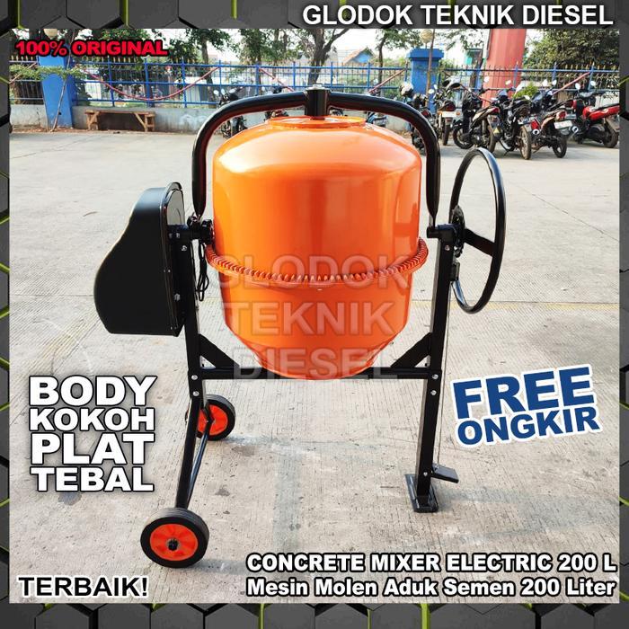 pazto 200 LITER Mesin Pengaduk Semen Molen Concrete Mixer