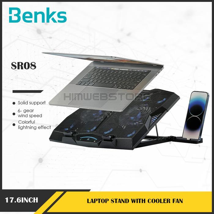 Benks Sr08 Cooling Fan Cooler Pad Holder Stand Pendingin Kipas Laptop Pasti Promo