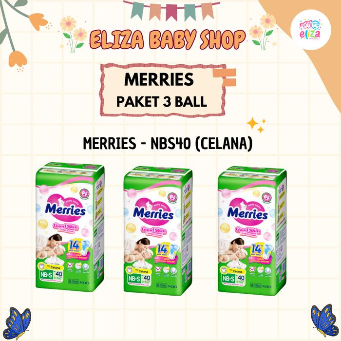 (PAKET 3 BALL) MERRIES PANTS NB-S40, M32, M48, L28, L42, XL26, XXL28 (KARAWANG, JAWA BARAT) Bayi