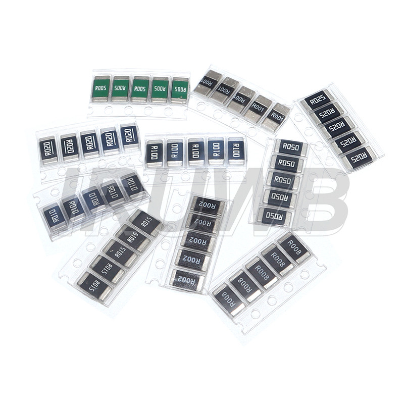 50PCS 2512 SMD Resistor Samples kit R001 R002 R005 R008 R010 R015 R020 R025 R050 R100 Alloy