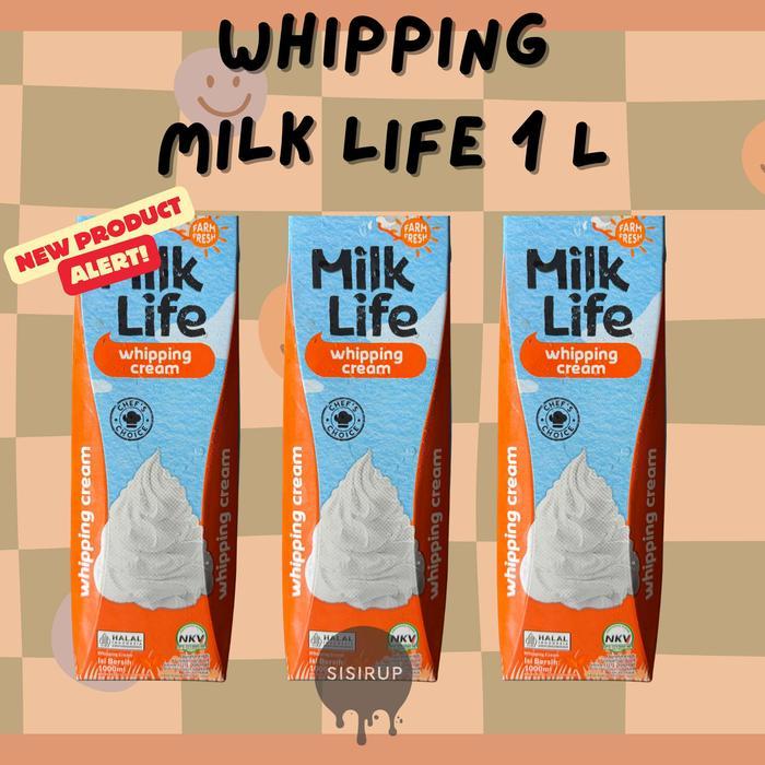 MILKLIFE WHIPPING CREAM 1L / Milk life / Whipping Cream Cair TERLARISBEST QUALITYBEST SELLER