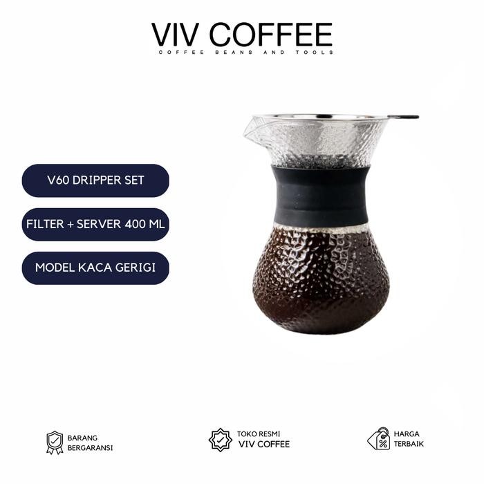 

COFFEE MAKER POT V60 DRIP KOPI WITH FILTER 200ML