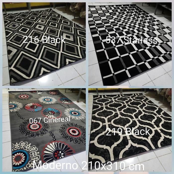 Karpet Besar Jumbo Moderno Momento Abu-Abu Grey 210x310 cm
