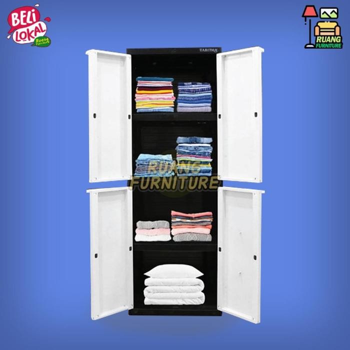 TABITHA LS2P PRINTING MOTIF KARAKTER LEMARI ANAK 4 SUSUN LEMARI PAKAIAN LEMARI SERBAGUNA