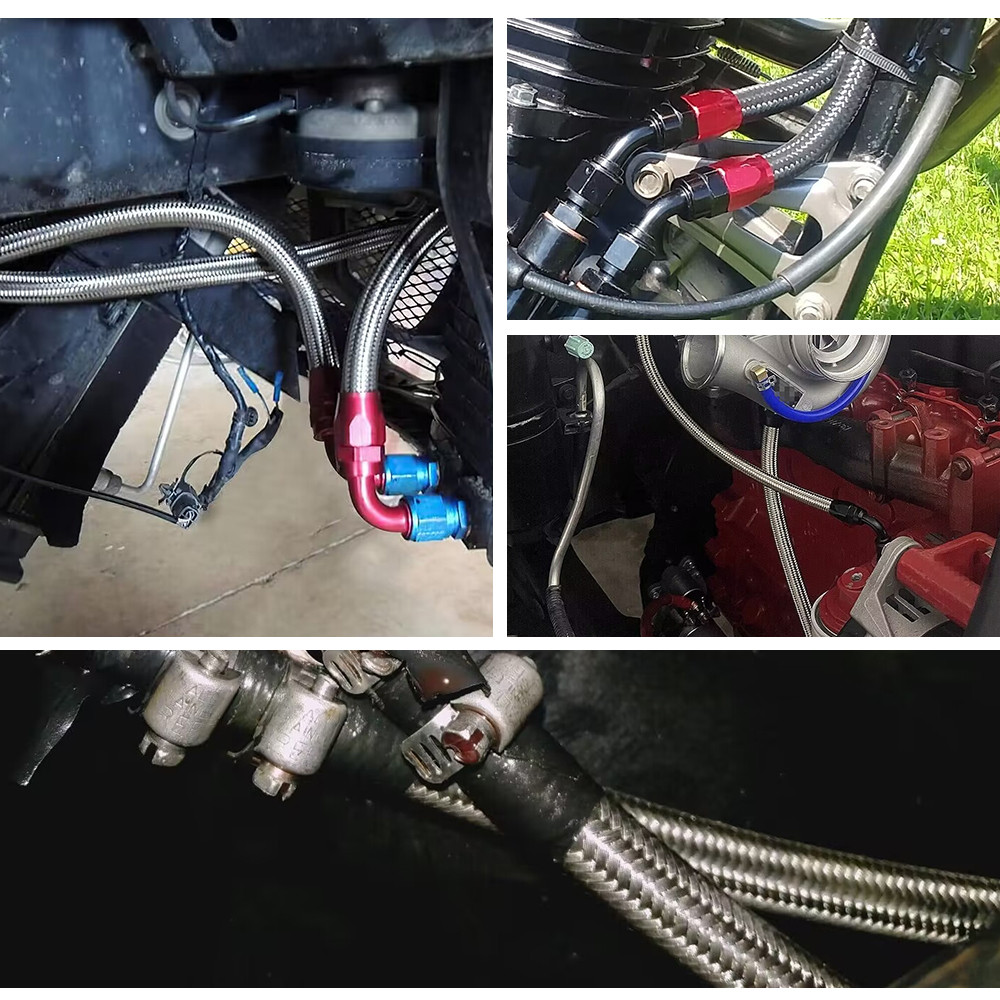 1M/2M/3M/5M An4 An6 An8 An10 An12 Car Fuel Hose Oil Gas Cooler Hose Line Pipe Tube Stainless Steel