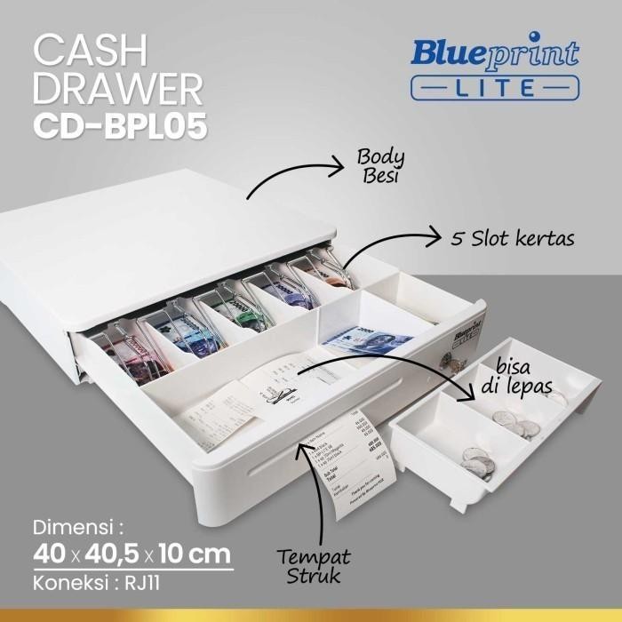 

CASH DRAWER BLUEPRINT CD-BPL05 40X40.5X10 CM [LACI KASIR]