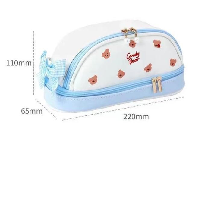 

TEPAK PENSIL COQUETTE PITA RIBBON LUCU CUTE ESTETIK PREMIUM DUAL ZIPPER KOSMETIK TEMPAT PENCIL CASE