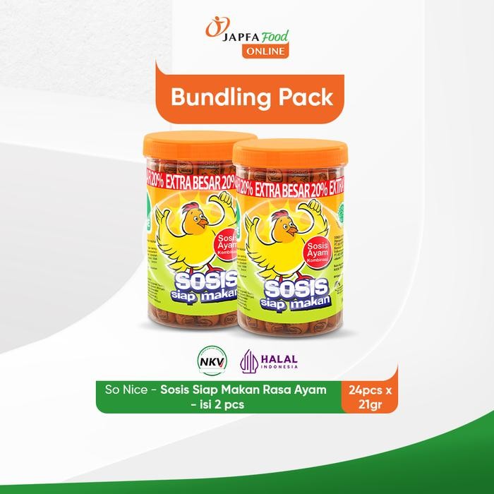 

Pilihan- So Nice Sosis Siap Makan Rasa Ayam 24 Pcs X 21 Gr - Isi 2 Pack