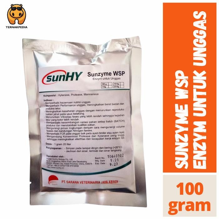 Pilihan- Sunzyme Wsp 100 Gr - Enzim Untuk Unggas - Enzim Untuk Hewan - Sunhy