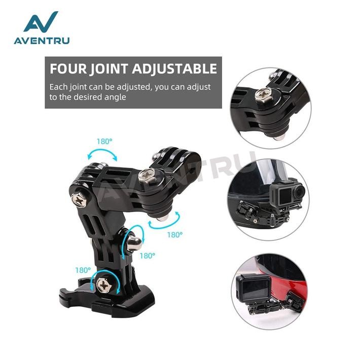 Pilihan- Helmet Front Chin Vlog Clamp Mounting Mount Helm Gopro Camera Motor