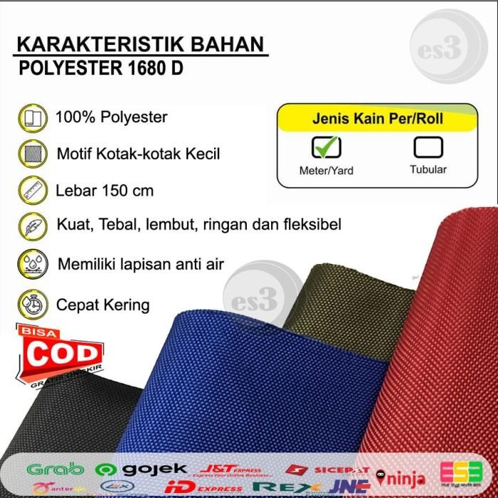 

BAHAN KAIN TAS TENDA SUPER TEBAL DINIR DINIER D1680 DOUBLE - HITAM KODE 561