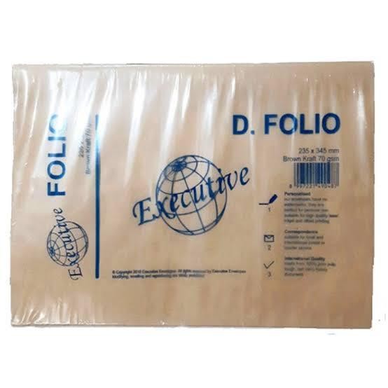 

AMPLOP COKELAT FOLIO EXECUTIVE (1 PAK) KODE 910
