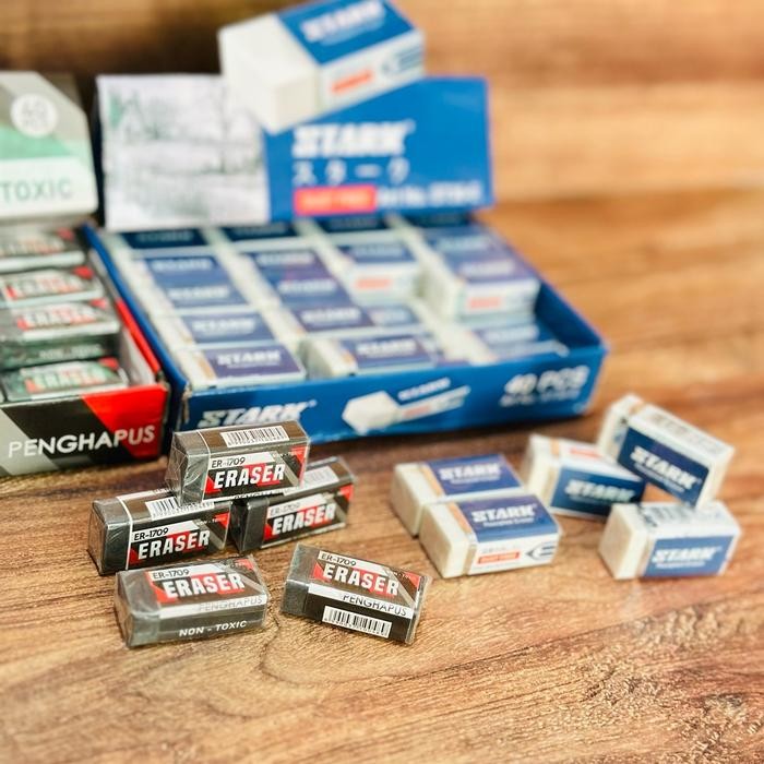 

New Penghapus Murah isi 10 pcs Ukuran Kecil Hitam Putih campur