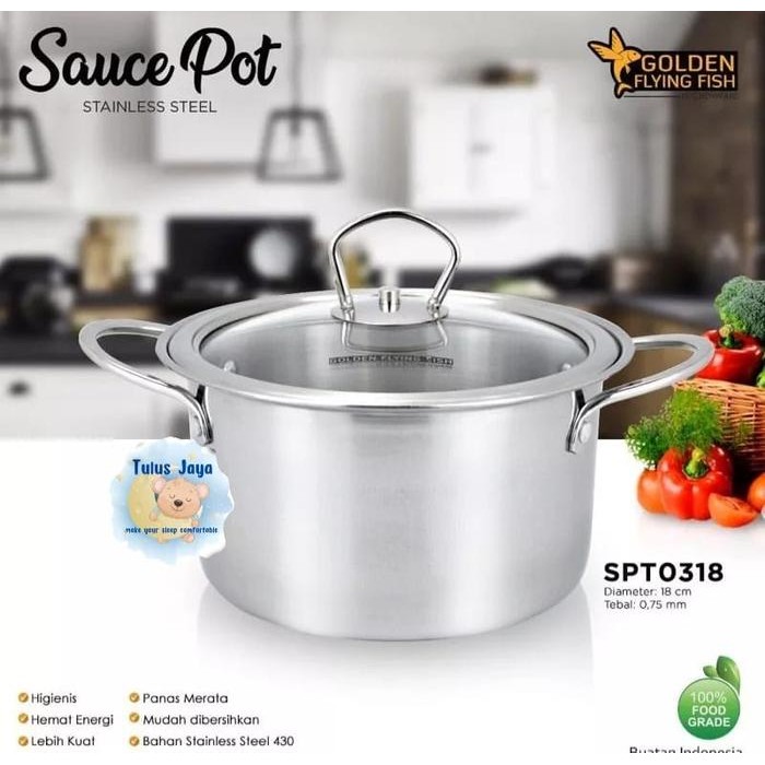 Golden Flying Fish - Panci Sauce Pot Stainless Steel - Panci Diana