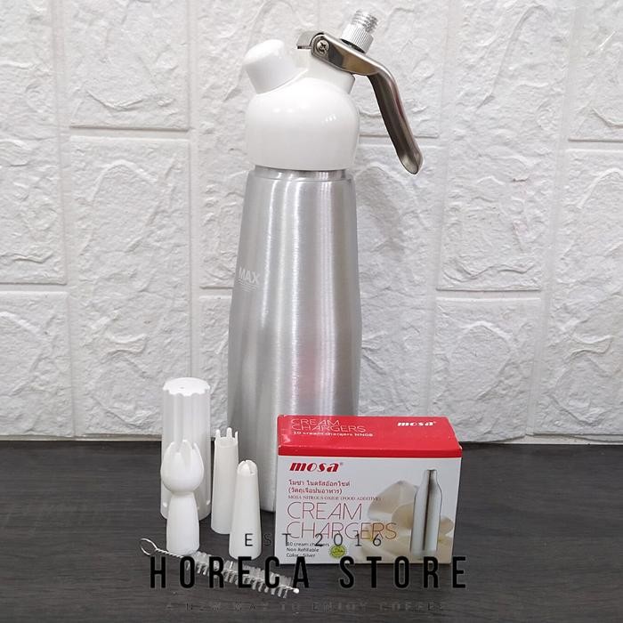 

Pilihan- Botol Whip Cream Dispenser 500 Ml Set Dengan Isi Cream Charger 10Pcs