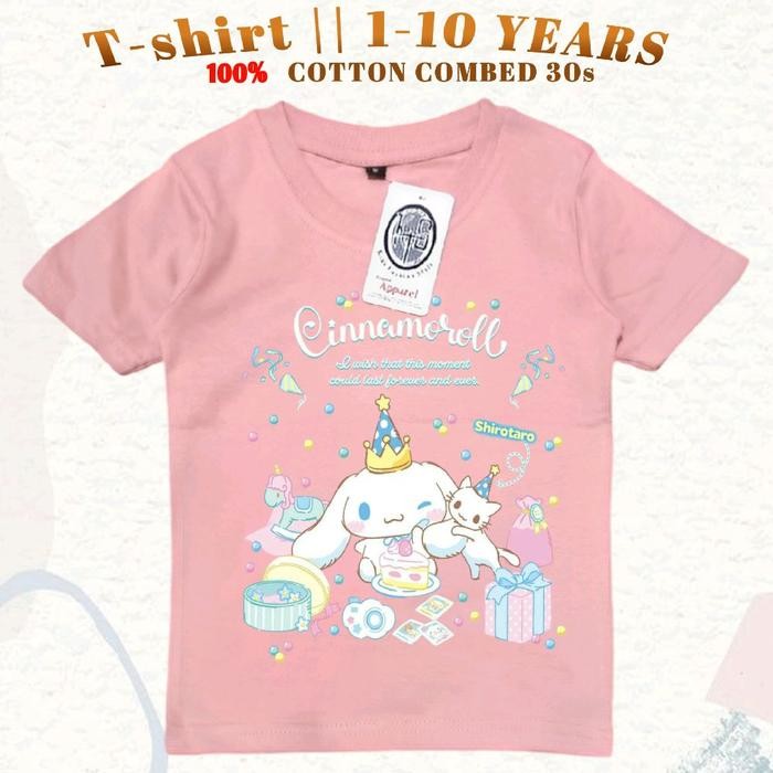 Pilihan- Atasan Baju Kaos Cinnamoroll Kado Ultah Anak Perempuan 1-10 Tahun Cotton Combed Dtf