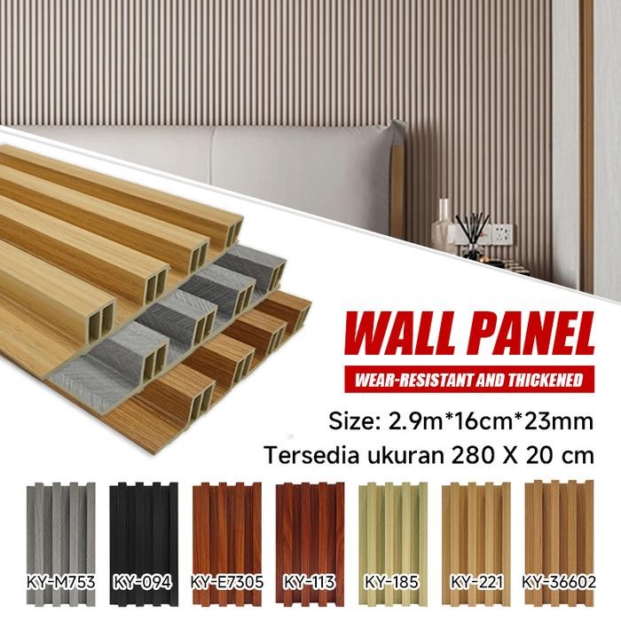 New wpc wall pancel 2.9m Panel dingding Plastik Kayu tebal Wood Panel Backdrop tv wpc panel 3D WPC