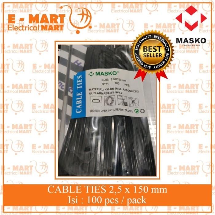 

New KABEL TIES / Tali Tis 15CM Segel tis 150 x 2.5MM isi 100 Putih Hitam