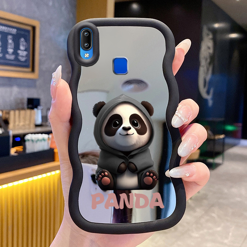 Casing Untuk VIVO Y91 Y91i Y93 Y95 Case Casing Pola Panda Kesing HP Kasing Macaron Cesing Mirror Sil