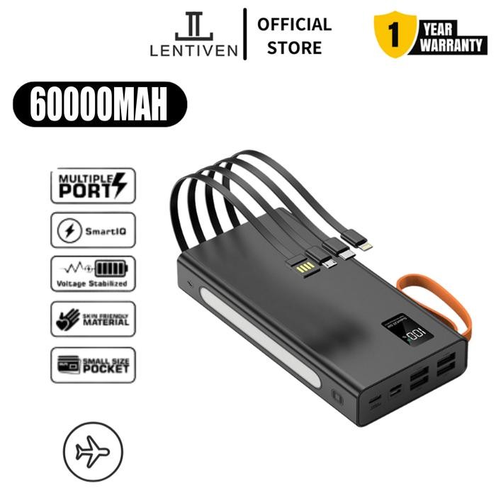 CAYS  Lentiven Powerbank 60000Mah 4 Usb Fast Charging W66