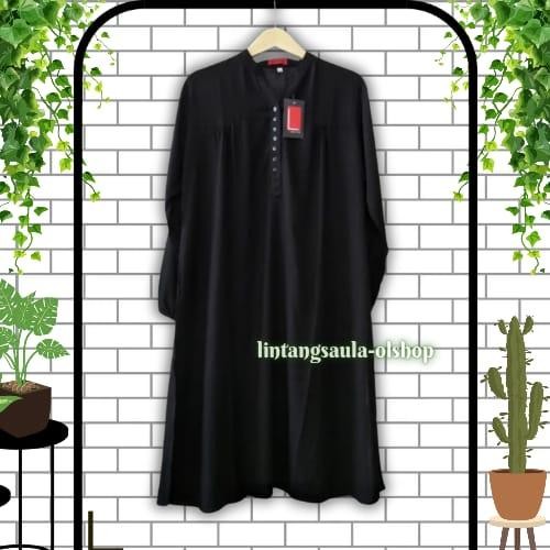 Tunik Polos Rayon Jumbo Hitam
