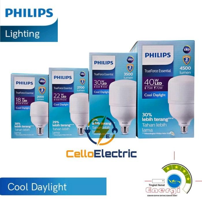 BERKUALITAS Led Philips TrueForce Essential 18w 22w 30w 40w - Lampu Philips TForce Essential