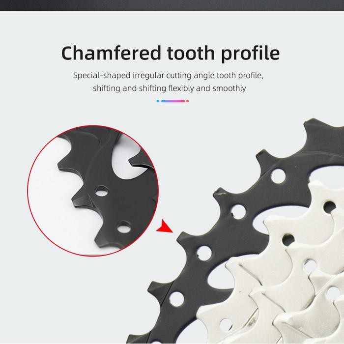 WAKE SPROCKET 10 SPEED 11 - 46T SILVER GEAR CASSETTE SEPEDA MTB