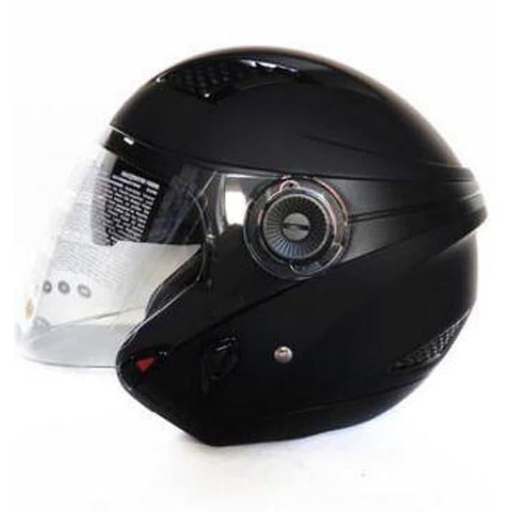 ZEUS-610 MATT BLACK HELM MOTOR HALF FACE ZEUS HELM MATT BLACK