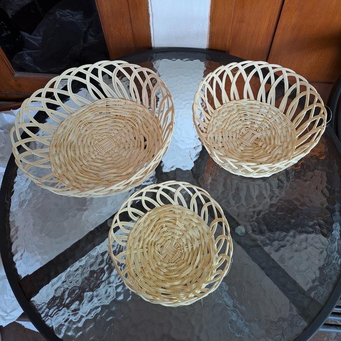 Keranjang rotan/keranjang buah besar (kiri) no.1