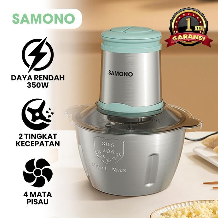 Samono Meat Grinder Chopper Hemat Daya 4 Mata Pisau Food Grade SWCL350