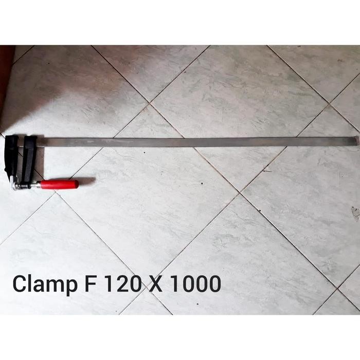 Clamp F 1000 x 120mm catok kayu 100cm model lama gagang kayu merah