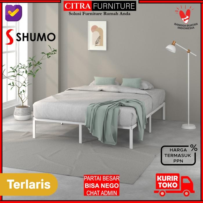 SHUMO Dipan Ranjang Besi Minimalis Knock Down BED IN A BOX 160 x 200