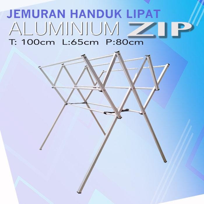 Jemuran Handuk Lipat Aluminium Zip