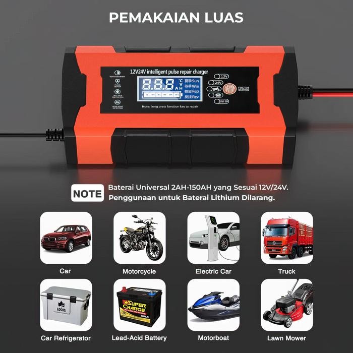 Cas Aki 12V 24V 10A Charger Aki Mobil Dan Motor - 12V24V