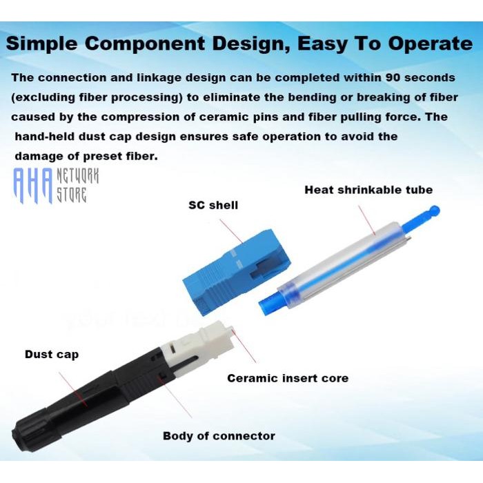 SOC Konektor SOC 5pcs Connector SOC SC-UPC Splice On Connector