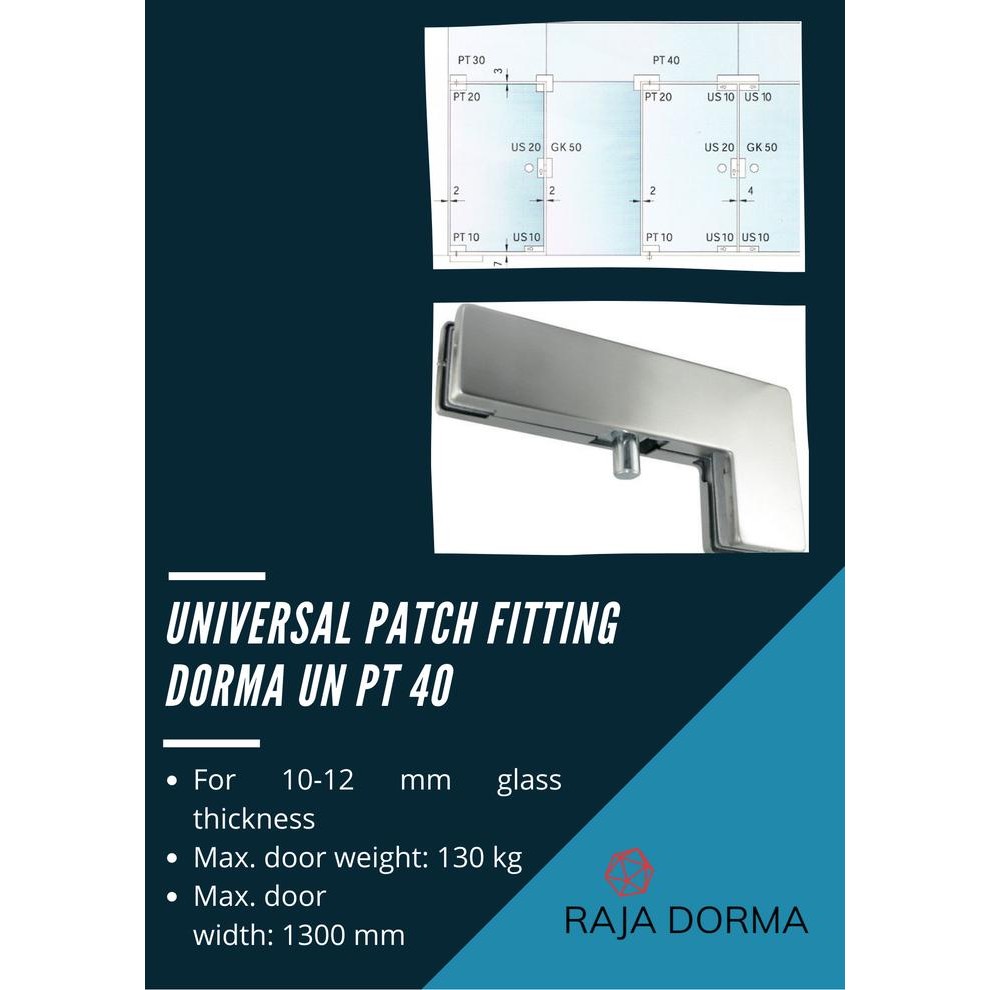 Patch Fitting Dorma Un Universal Pt 40 Pt40 Dormakaba