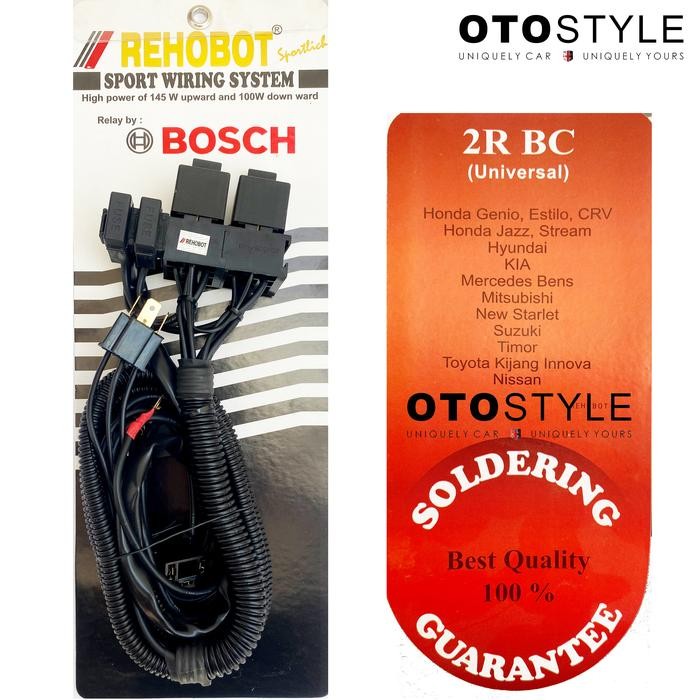 Kabel Set 2 Relay 3 Rellay Rally Set Lampu Head Lamp H4 Bosch Rehobot