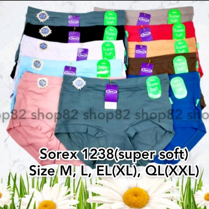 yrka- 3 Pcs Cd Celana Dalam Wanita Perempuan Cewek Sorex 1238 Comfort Extra Jumbo Big Size