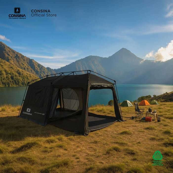 Consina Auto Springfield 6P Fresh & Black Auto Tent 30 seconds Tenda 6 Orang Outdoor Gunung Camping