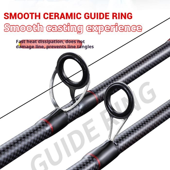 Shimano Joran Pancing Spinning Rod 2 Section Carbon Solid Action UL Ring Original Guide Kuat & Tahan