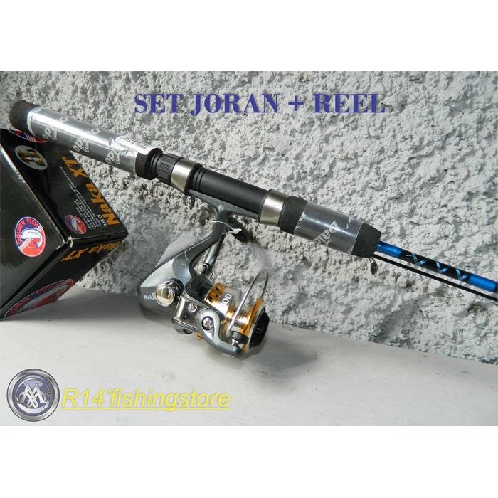 set joran + reel golden fish naka xt