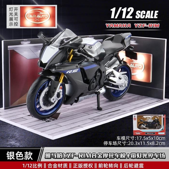 TWH MAINAN DIECAST YAMAHA YZF-R1M DIECAST MOTOR SKALA 1:12 PREMIUM KOLEKSI HADIAH
