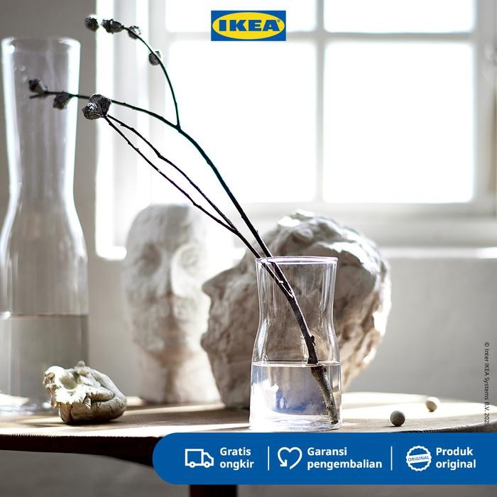 60qm- Ikea Tidvatten Vas Bunga Kaca Dekorasi Meja 17Cm Tulip