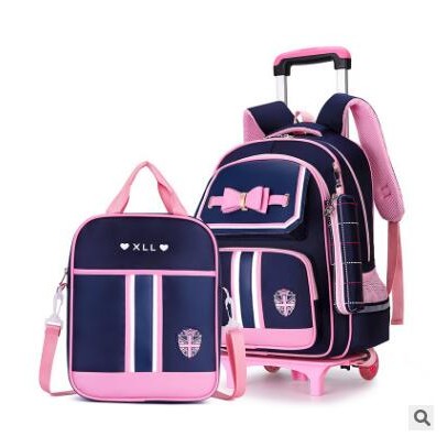 School Rolling backpack school bag on wheels wheeled backpack for girls student children school Trol