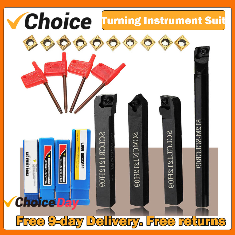 S12MSCLCR09+SCLCR1212H09+SCLCL1212H09+SCMCN1212H09 4 PCS 12MM Shank Lathe Turning Tool Holder Boring